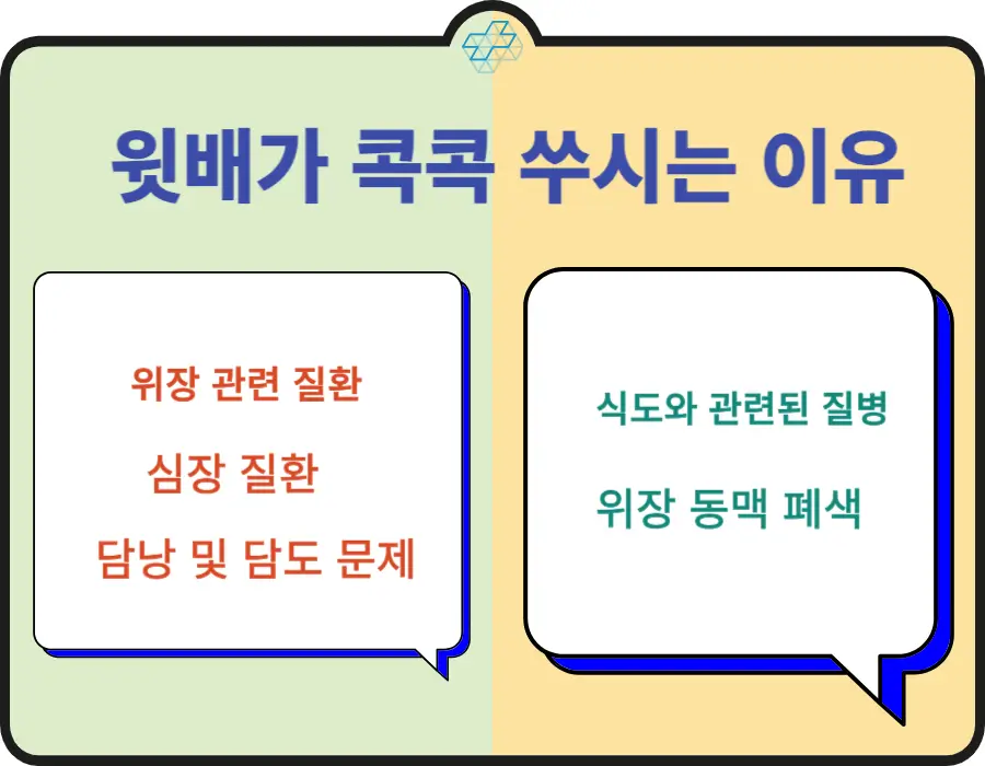 배가 콕콕 쑤셔요~ 아랫배 통증이 있나요? 윗배 통증이 있나요? 배가 콕콕 쑤시는 느낌을 부위별로 정리했습니다. 기분 나쁜 그 증상이 어떤 증상인지 확인해 보시기 바랍니다.