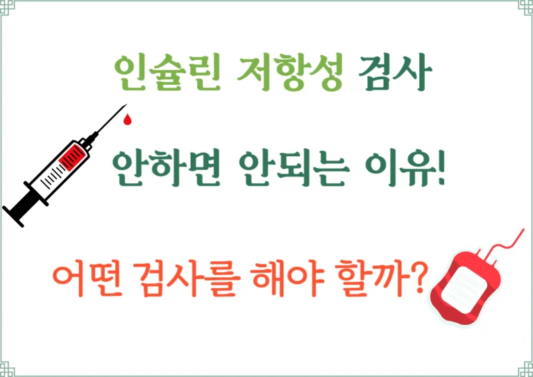 인슐린 저항성 검사 안하면 안되는 이유! 어떤 검사를 할까? 인슐린 저항성은 우리 몸이 혈당을 조절하는 방식에 문제가 생기는 것을 의미해요. 이런 상태를 조기에 발견하고 관리하는 것은 건강을 지키는 데 아주 중요하답니다. 이제 이 검사가 어떻게 이루어지고, 왜 중요한지 설명해볼게요.