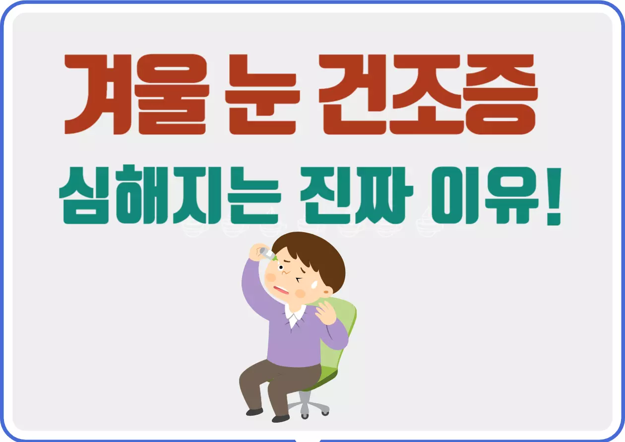 겨울 눈 건조증이 심해지는 진짜 이유! 겨울철마다 눈이 건조해지고 시린 느낌이 드는 분들이 많잖아요. 어떤 방법으로 눈 건강을 지키고 건조증을 예방할 수 있는지 그 방법을 알아볼께요