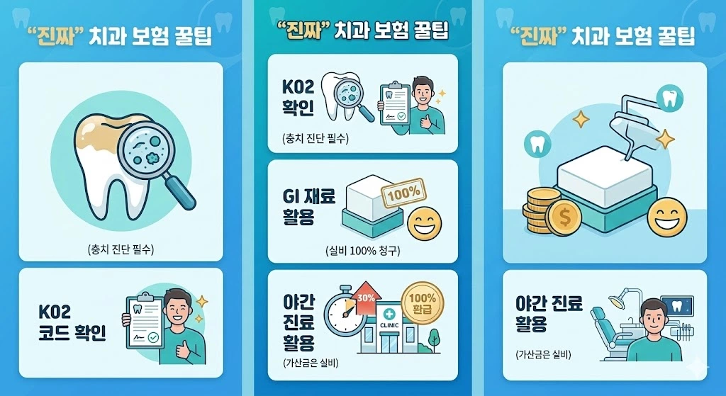 치과 신경치료 레진 비용 아끼는 법 K02 질병코드 및 GI 재료 활용 팁